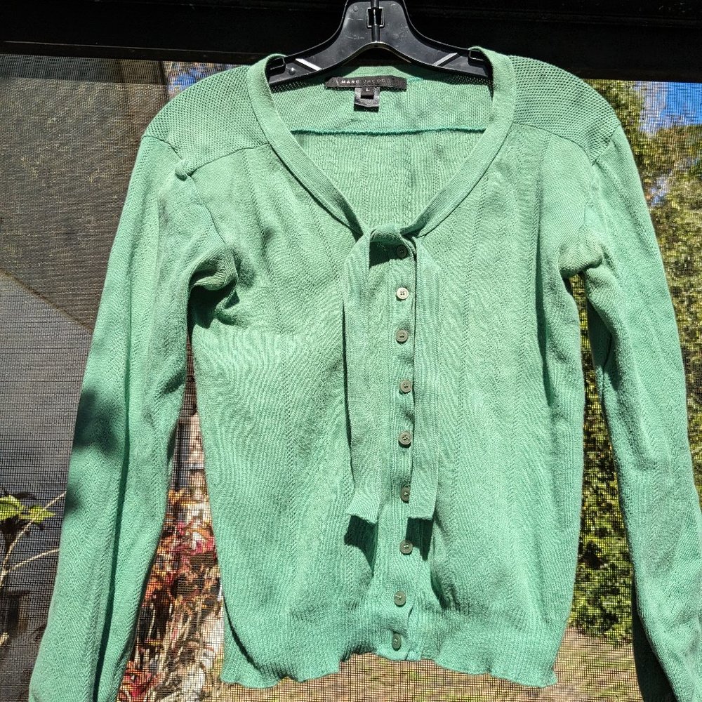 Marc Jacobs Green Cotton Cropped Sweater Small